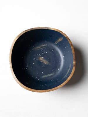 Wood Melamine Splatter Bowl Large top inside view