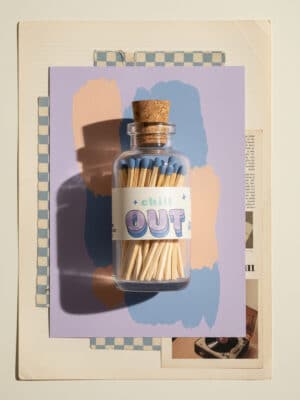Mini Apothecary Vintage Chill Out Blue Matches