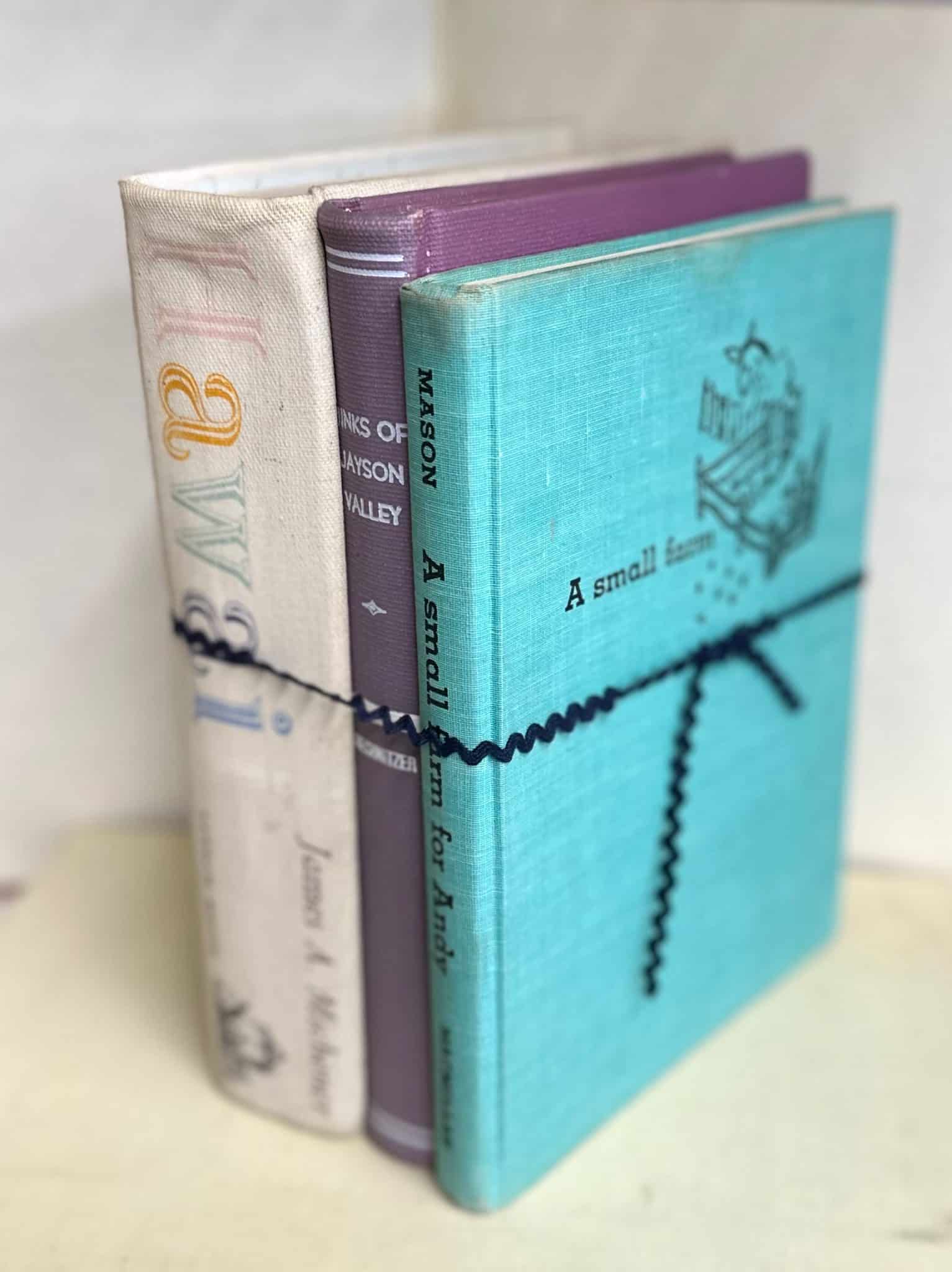 Eclectic Modern vintage book set in muted and colorful tones