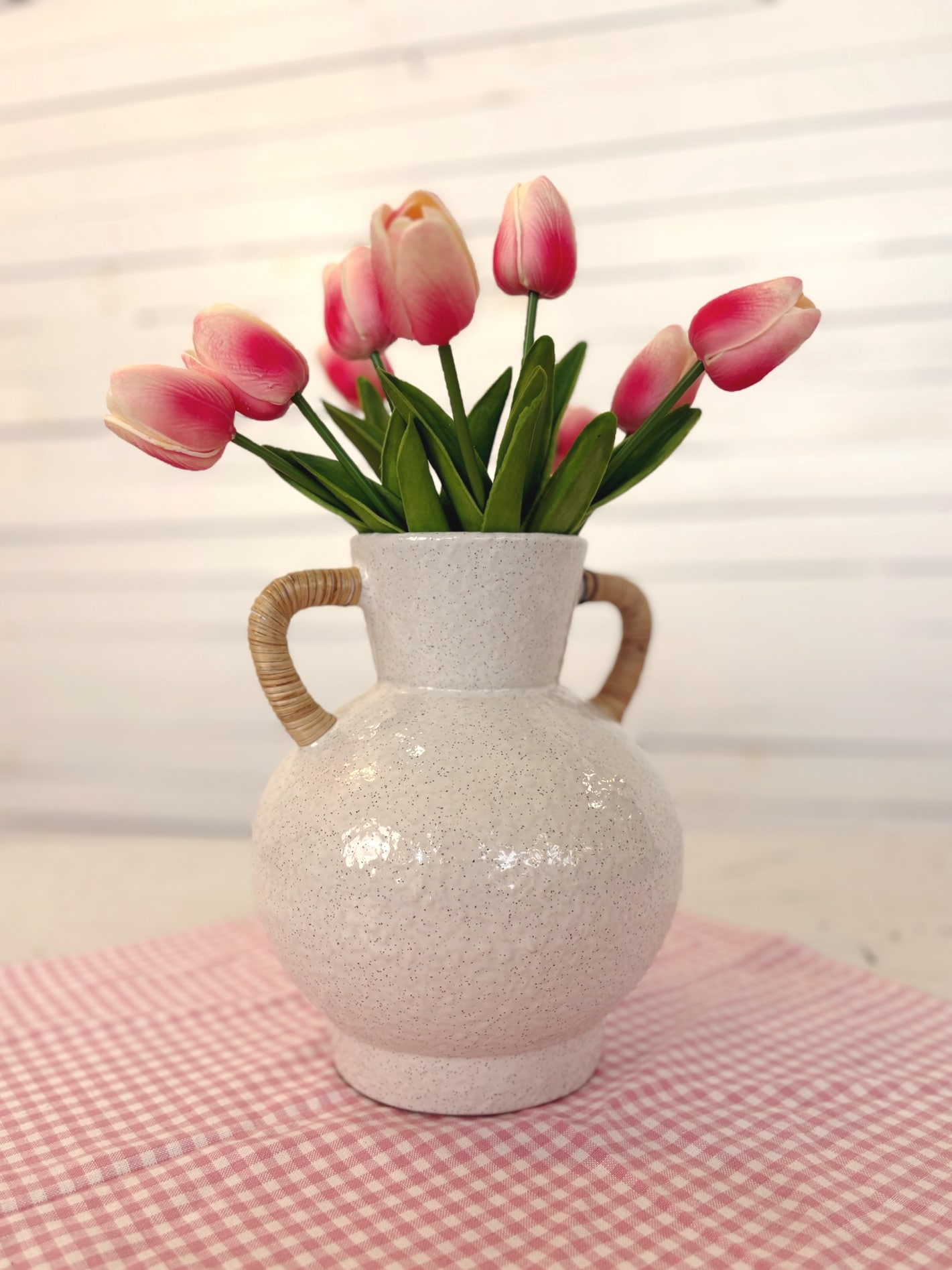 Rattan Wrapped Handle Vase Medium - Made Market Co.