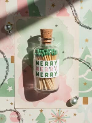 Mini Apothecary Christmas Merry Green Matches